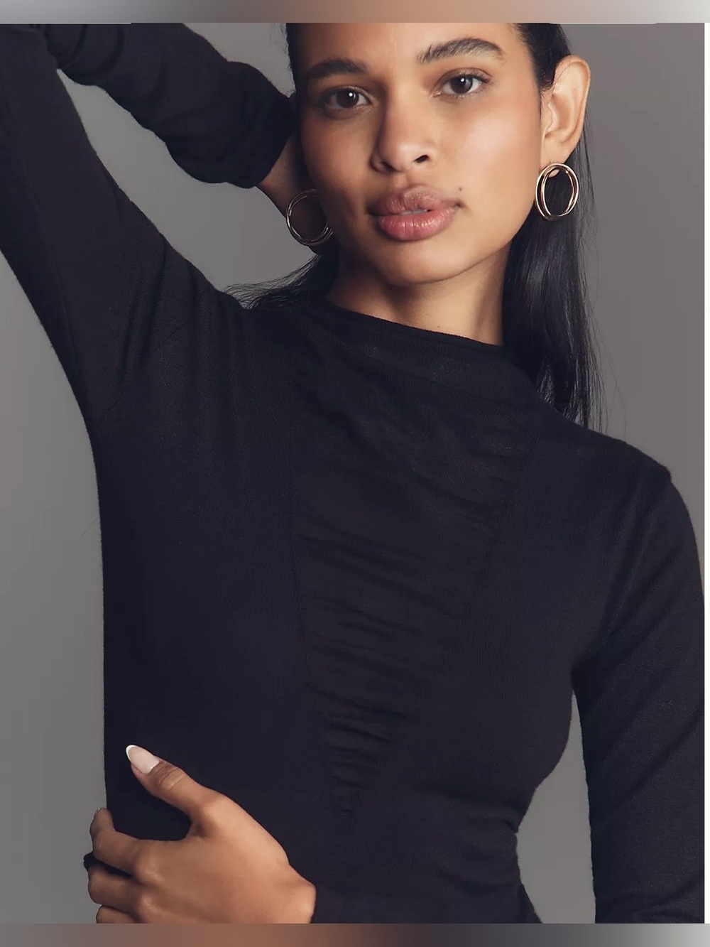 BNWOT- By Anthropologie Fitted Sheer Panel Sweater- Size Large